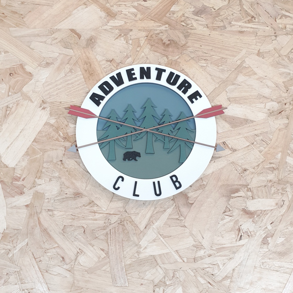 Painted Adventure Club Sign - Crossed Arrows